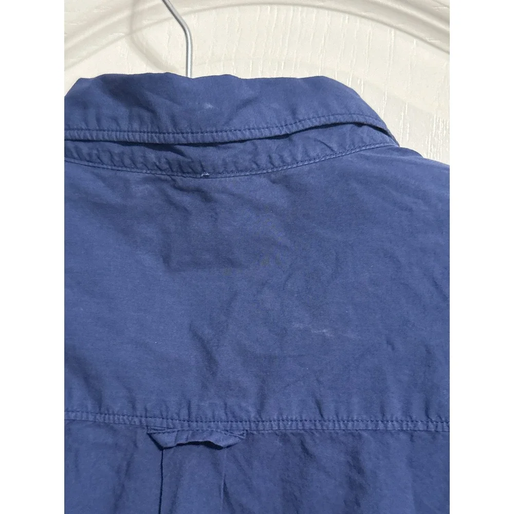True Religion Navy Long Sleeve Button Down Shirt Y2K Indie Sleaze Preppy Utility